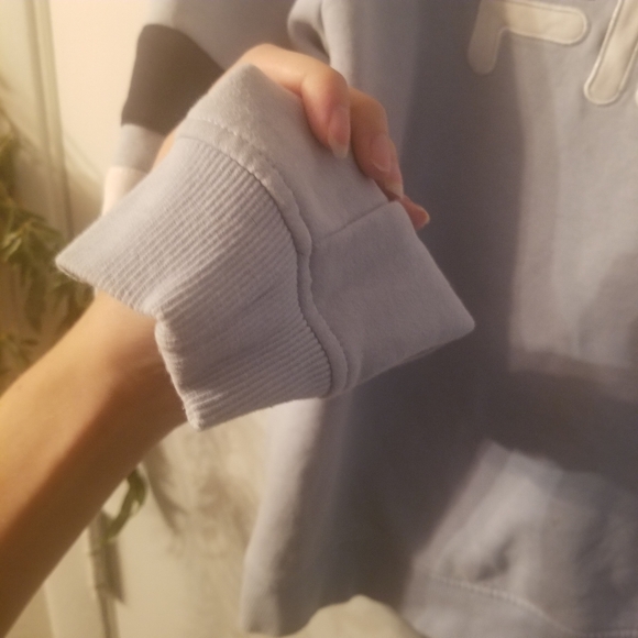 FILA Chunky Letter Sweatshirt older label Light Blue Baby Blue Sporty Stripes - Picture 6 of 8